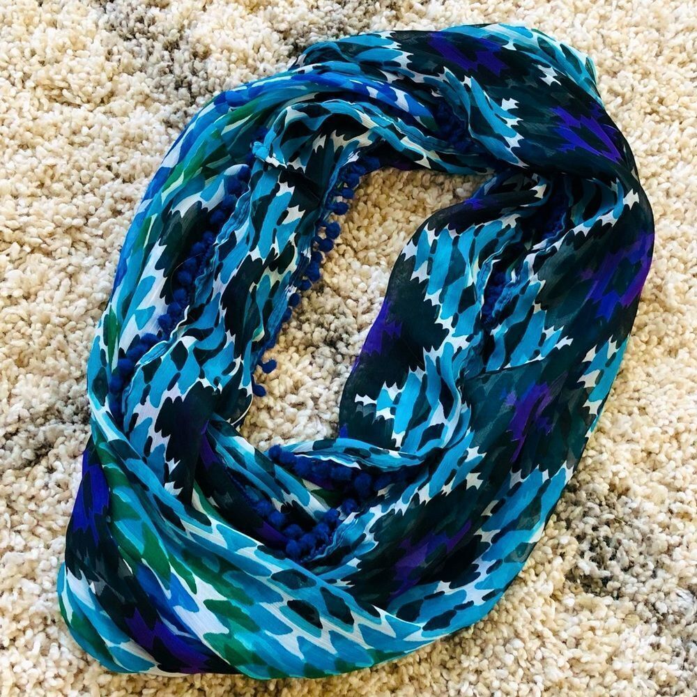 Aztec Blue Purple Aprt. 9 Patterned Infinity Scarf